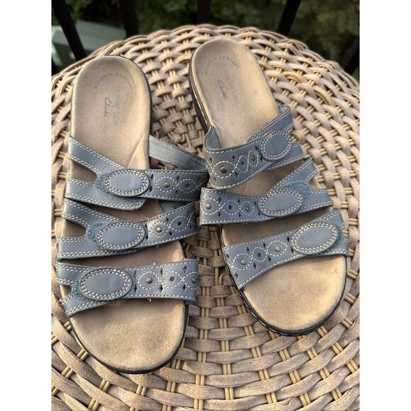 Clarks Women’s Leisa Cacti Sandal US 8 EU 39 Brown Leather Slide Adjustable Shoe - Picture 2 of 15